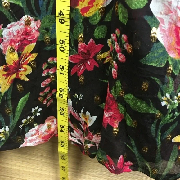 J.Crew Tie Front Lurex Floral Maxi Dress Boho Long Sleeve Romantic Size XL - Picture 11 of 11
